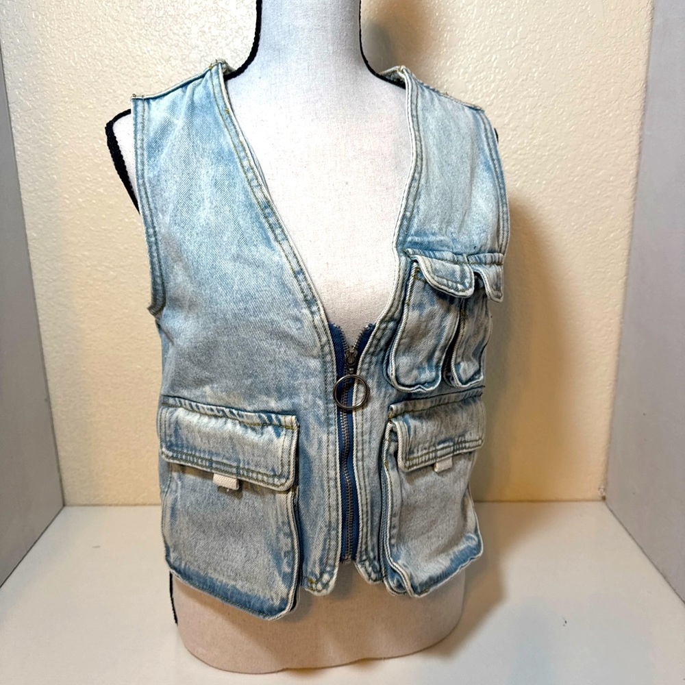 Adika blue- jean wash vest size (36-34) XS–S